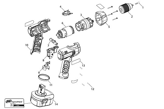 Diagram Diagram and Parts List for IRD550S  Ingersoll Rand Drill